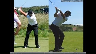 Jon Rahm golf swing  Long Iron faceon amp downtheline July 2017 [upl. by Redyr283]