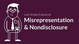 Misrepresentation and Nondisclosure  Contracts  Defenses amp Excuses [upl. by Oludoet309]