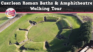 CAERLEON ROMAN BATHS amp AMPHITHEATRE WALES  Walking Tour  Pinned on Places [upl. by Bob]