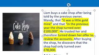 How to apply misrepresentation Liam cupcake scenario [upl. by Eixid]