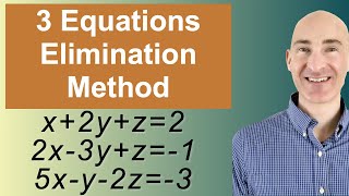 Solving Systems of 3 Equations Elimination [upl. by Brianna]