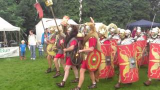 Roman Reenactment at the Amphitheatre in Caerleon Marching In [upl. by Penhall]