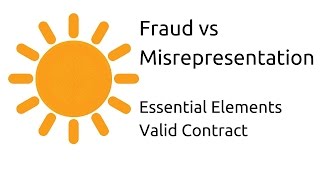 Fraud vs Misrepresentation  Other Essential Elements of a Valid Contract  CA CPT  CS amp CMA [upl. by Philomena]